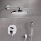 Chrome Shower System With Rain Shower Head and Hand Shower